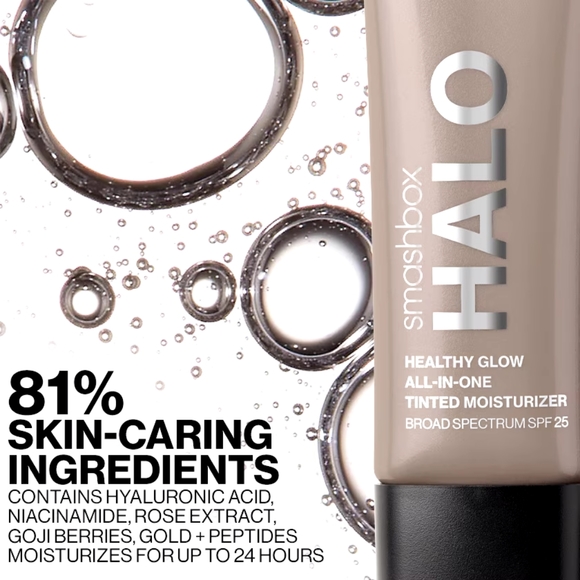SMASHBOX- Medium Tan -HALO HEALTHY GLOW MOISTURIZER BROAD SPECTRUM SPF 25… - Picture 3 of 5